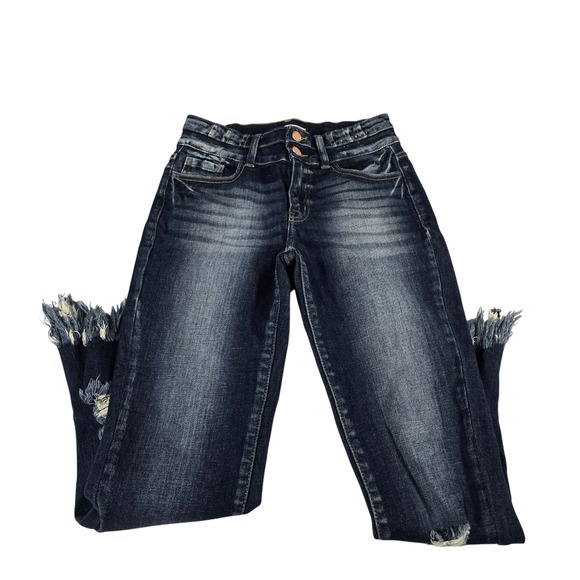 KanCan Denim - KanCan Signature Mid-Rise Ankle Skinny Jeans Dark Wash Distressed 27 VBK1633A